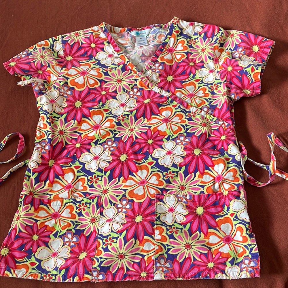 Scrub top, XS, tie back